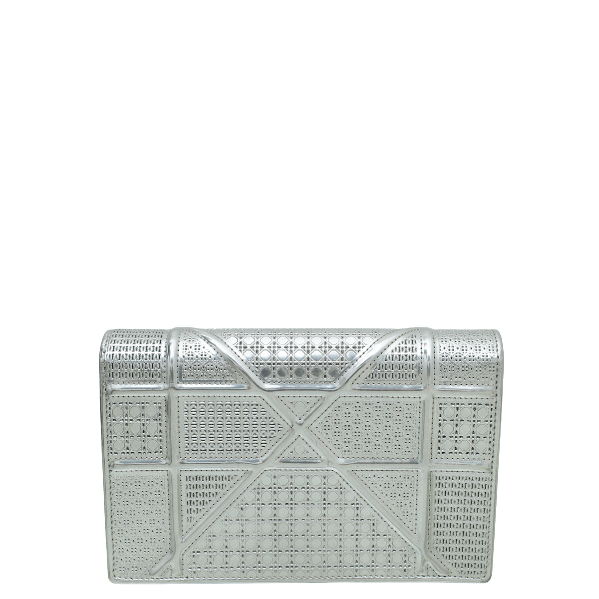 Christian Dior Silver Diorama Microcannage Wallet On Chain-Christian Dior-THE CLOSET