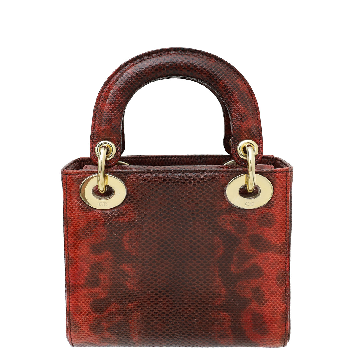 Christian Dior Red Burgundy Lizard Chain Mini Lady Dior Bag-Christian Dior-THE CLOSET