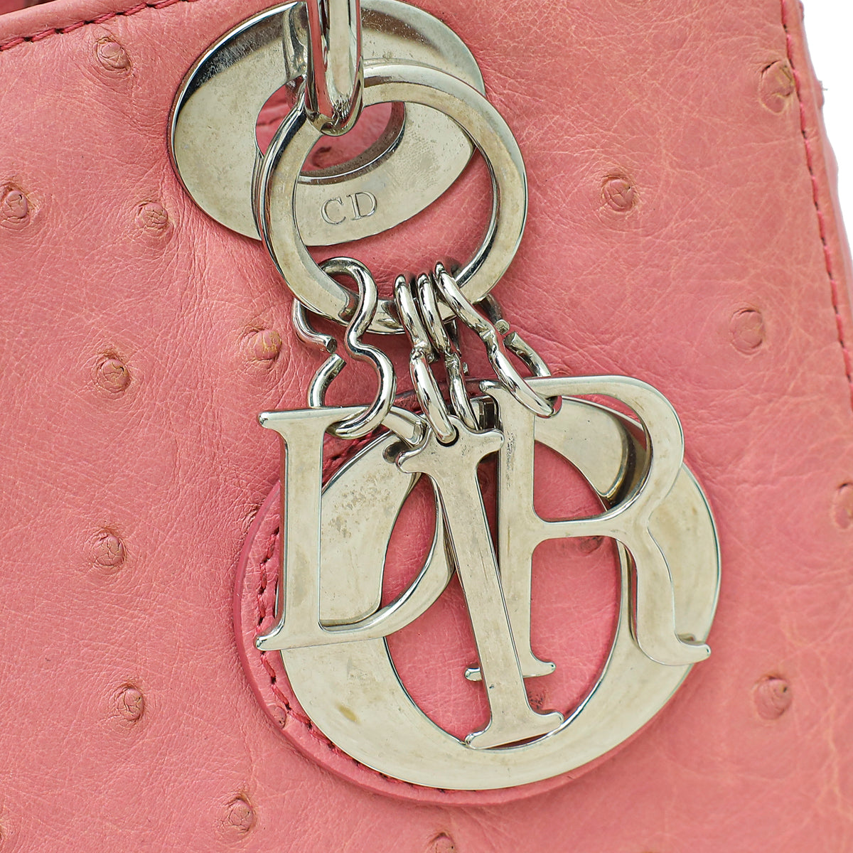 Christian Dior Pink Ostrich Lady Dior Medium Bag – THE CLOSET