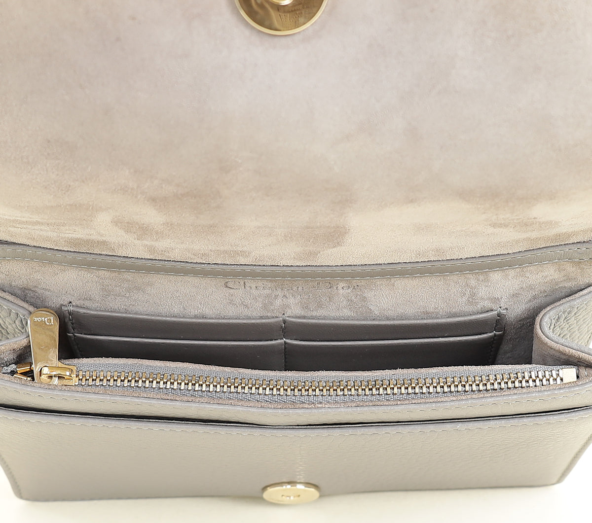 Christian Dior Grey Diorama Chain Wallet