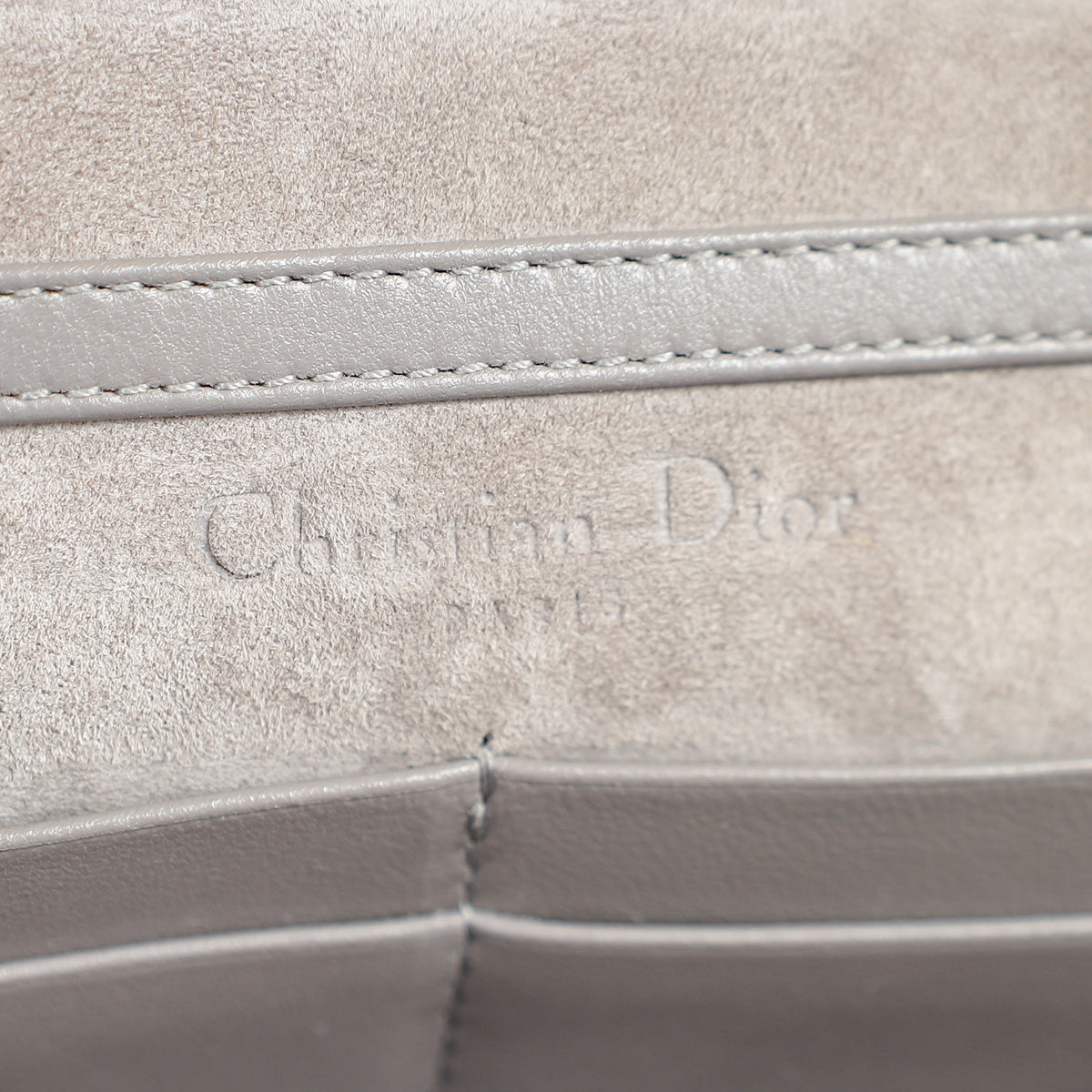 Christian Dior Grey Diorama Chain Wallet