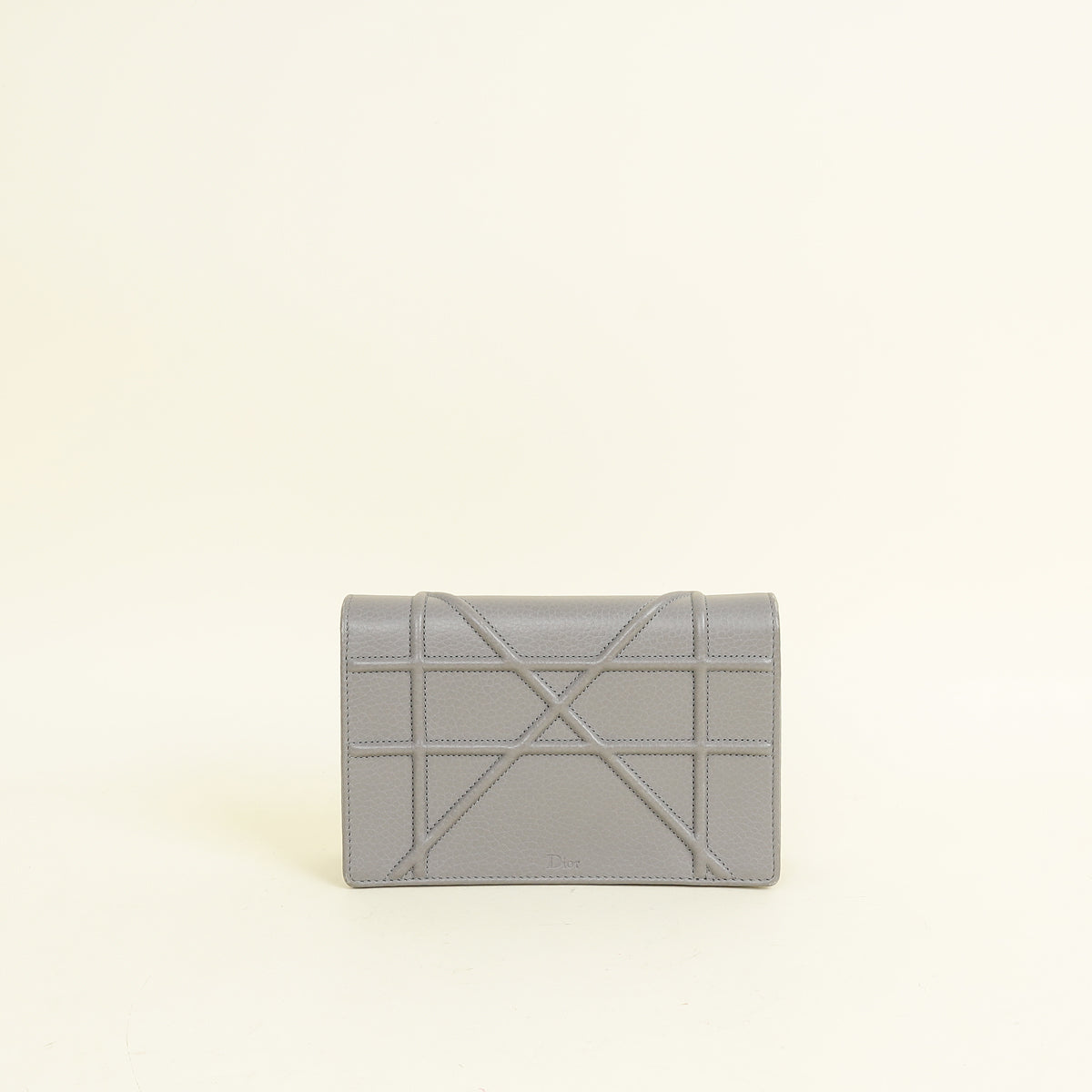 Christian Dior Grey Diorama Chain Wallet