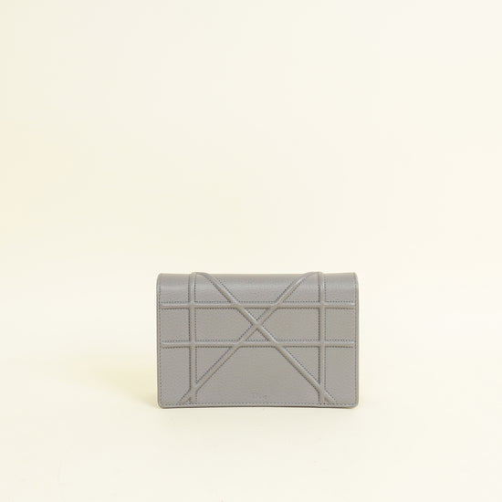 Christian Dior Grey Diorama Chain Wallet