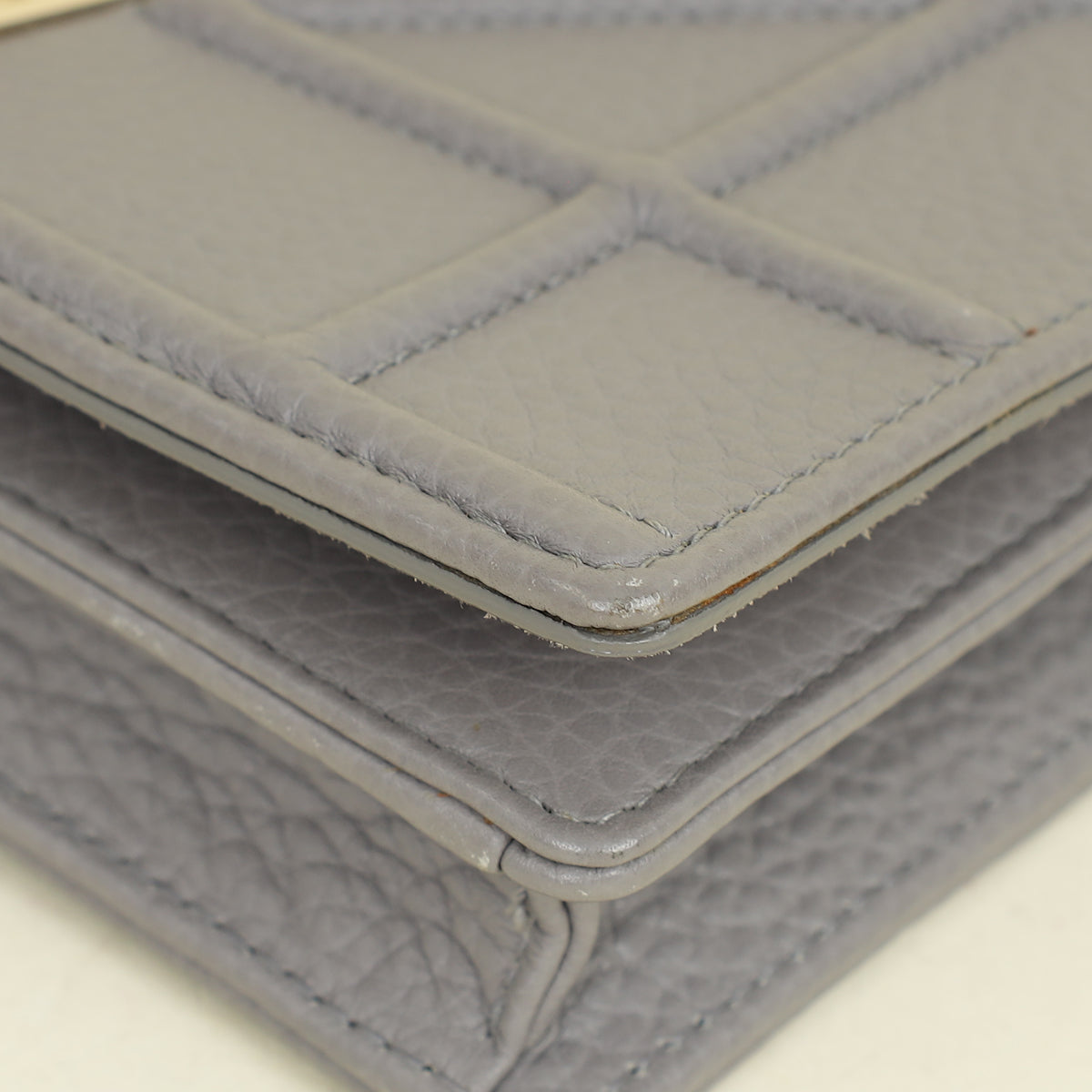 Christian Dior Grey Diorama Chain Wallet