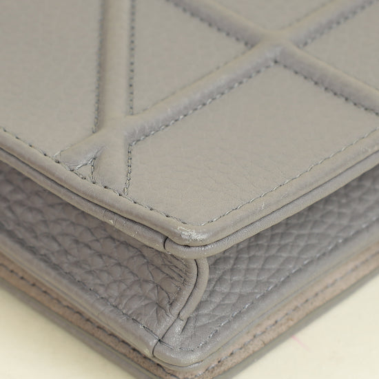 Christian Dior Grey Diorama Chain Wallet