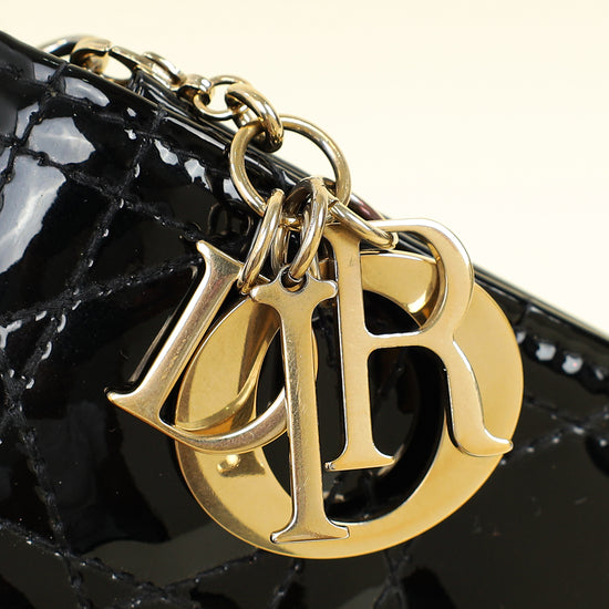 Christian Dior Black Lady Dior Chain Pouch Clutch