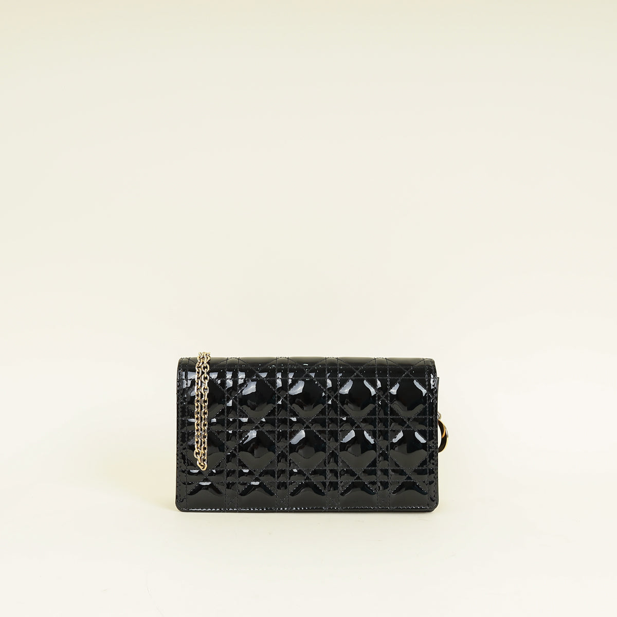 Christian Dior Black Lady Dior Chain Pouch Clutch