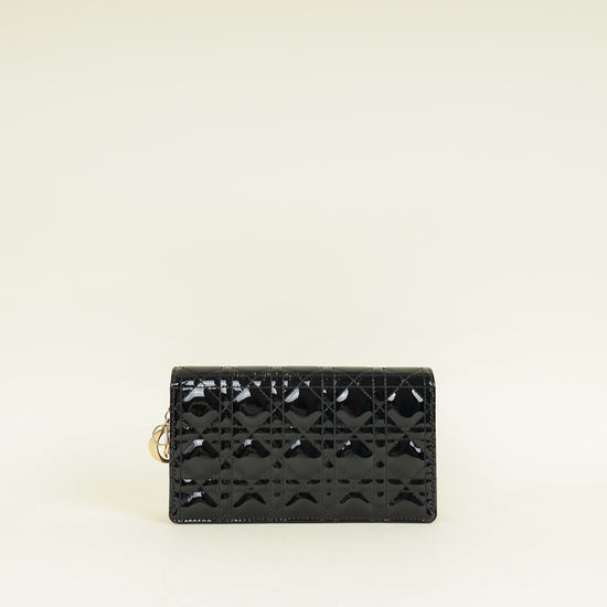 Christian Dior Black Lady Dior Chain Pouch Clutch