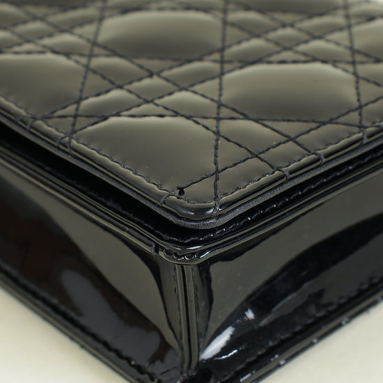 Christian Dior Black Lady Dior Chain Pouch Clutch