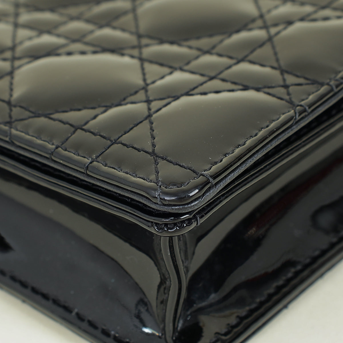 Christian Dior Black Lady Dior Chain Pouch Clutch