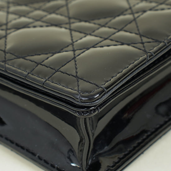 Christian Dior Black Lady Dior Chain Pouch Clutch