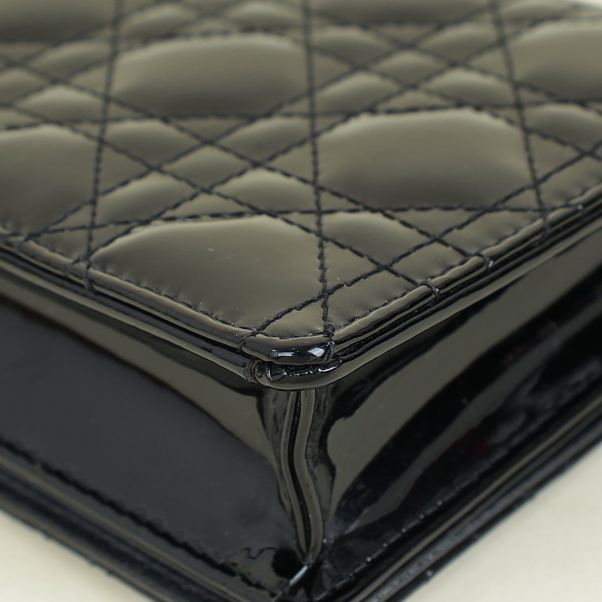 Christian Dior Black Lady Dior Chain Pouch Clutch