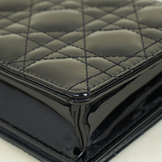 Christian Dior Black Lady Dior Chain Pouch Clutch