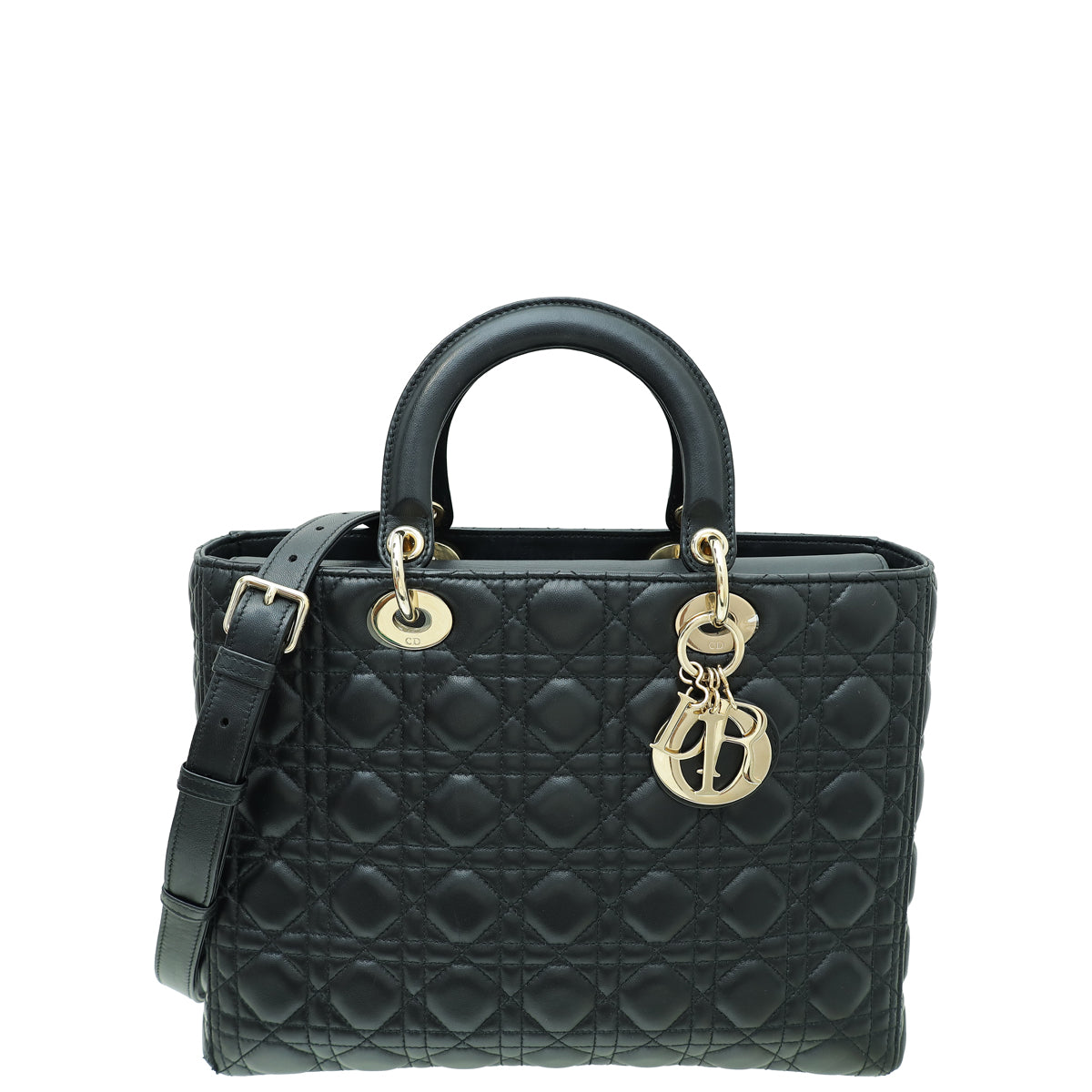Christian Dior Black Flap Lady Dior Large Bag-Christian Dior-THE CLOSET