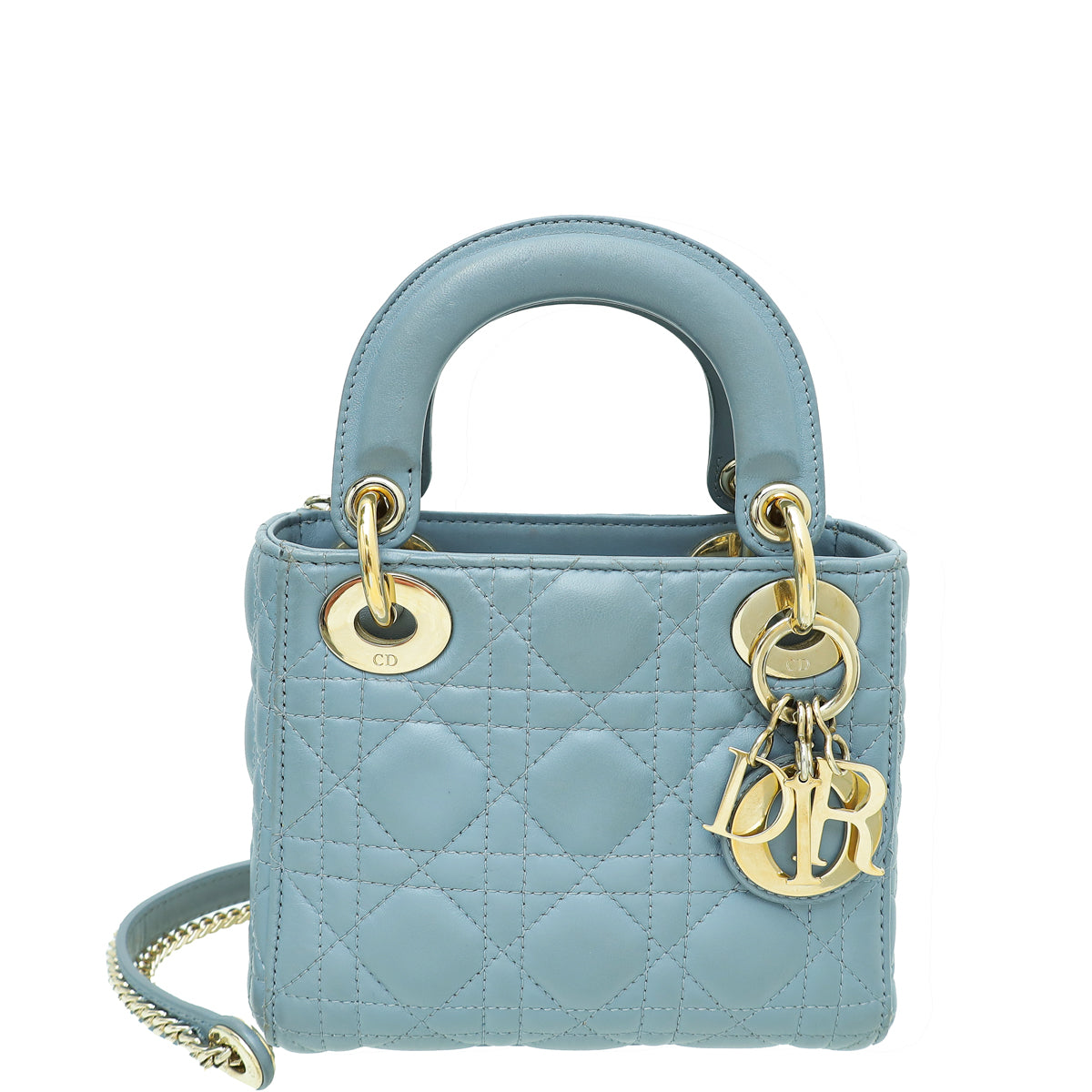 Christian Dior Coud Blue Chain Mini Lady Dior Bag-Christian Dior-THE CLOSET