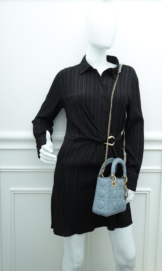 Christian Dior Coud Blue Chain Mini Lady Dior Bag