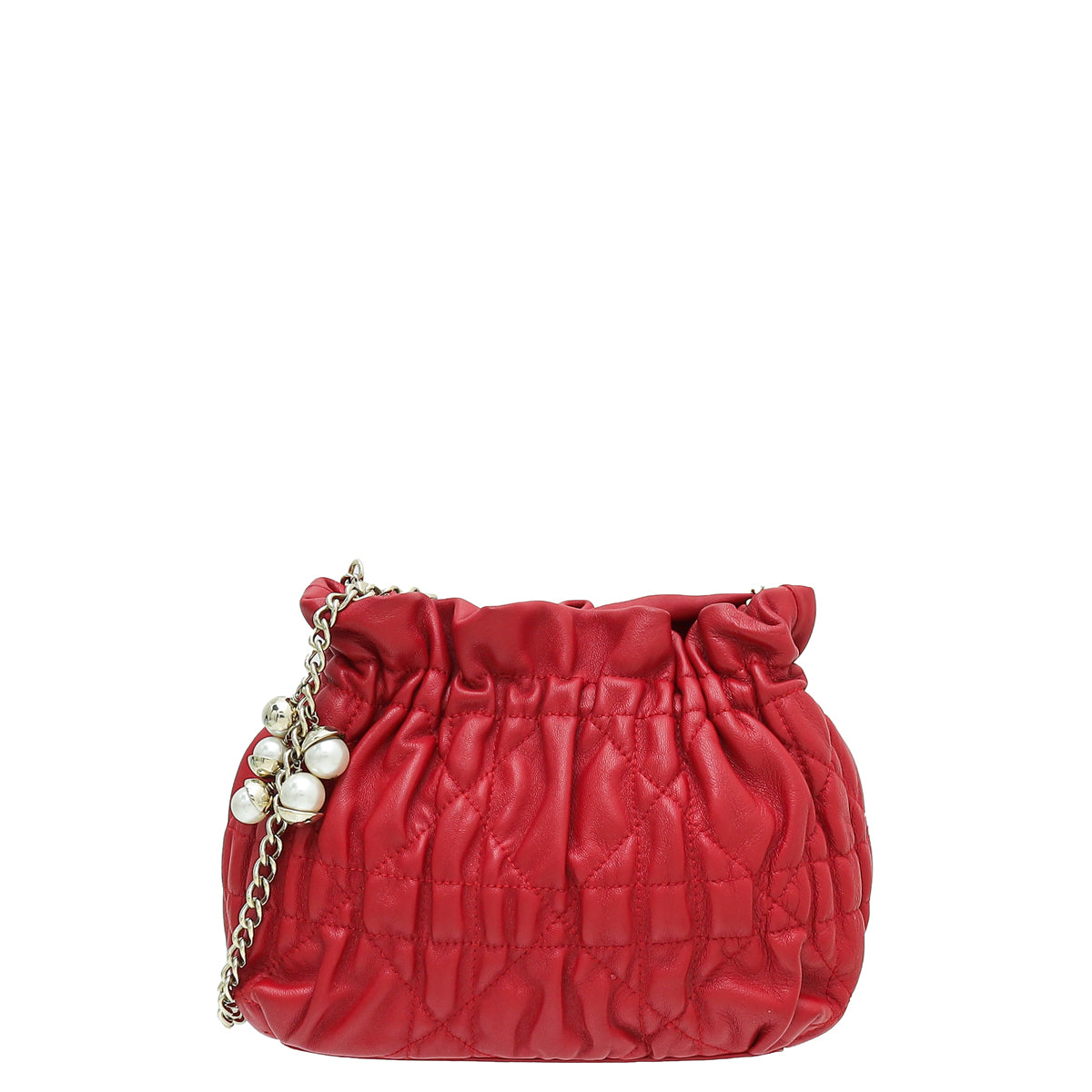 Christian Dior Red Gaufre Cannage Delices Mini Bag