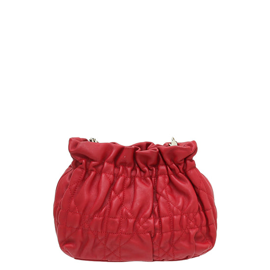 Christian Dior Red Gaufre Cannage Delices Mini Bag