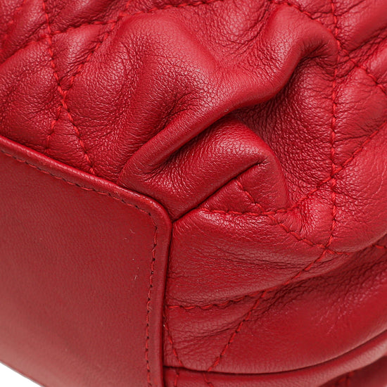 Christian Dior Red Gaufre Cannage Delices Mini Bag