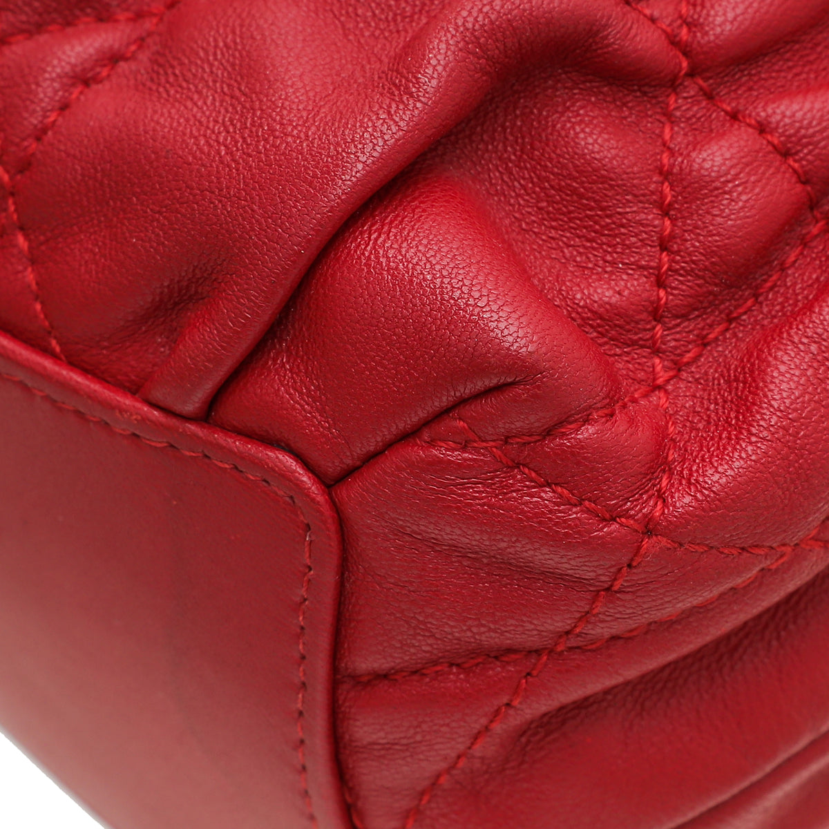 Christian Dior Red Gaufre Cannage Delices Mini Bag