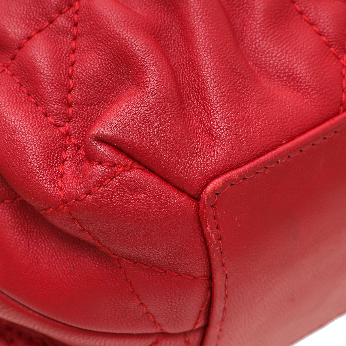 Christian Dior Red Gaufre Cannage Delices Mini Bag