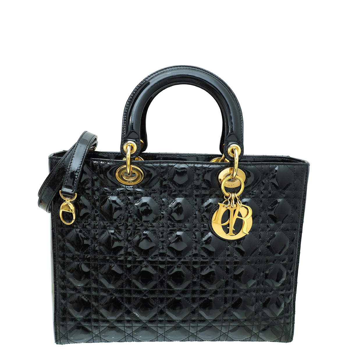 Christian Dior Black Lady Dior Large Bag-Christian Dior-THE CLOSET