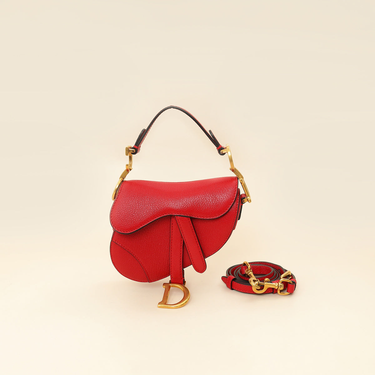 Christian Dior Red Micro Saddle Bag-Christian Dior-THE CLOSET