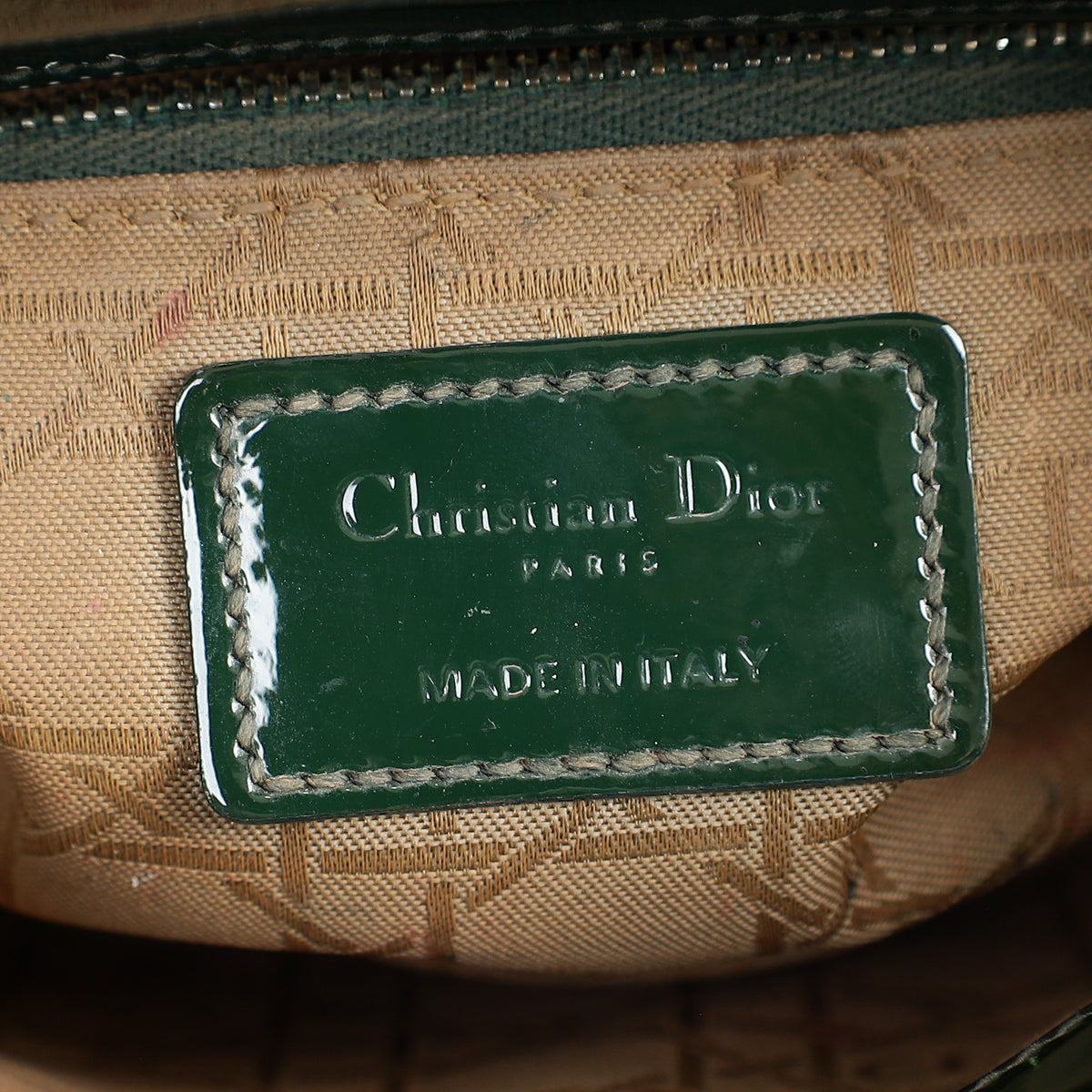 Christian Dior Green Mini Lady Dior Chain Bag | Pre-Owned The