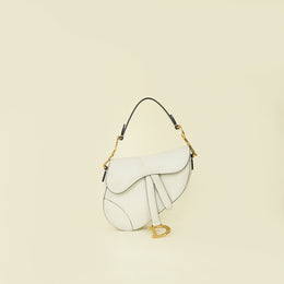Christian Dior White Mini Saddle Bag