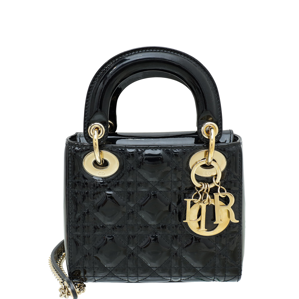 Christian Dior Black Lady Dior Mini Chain Bag