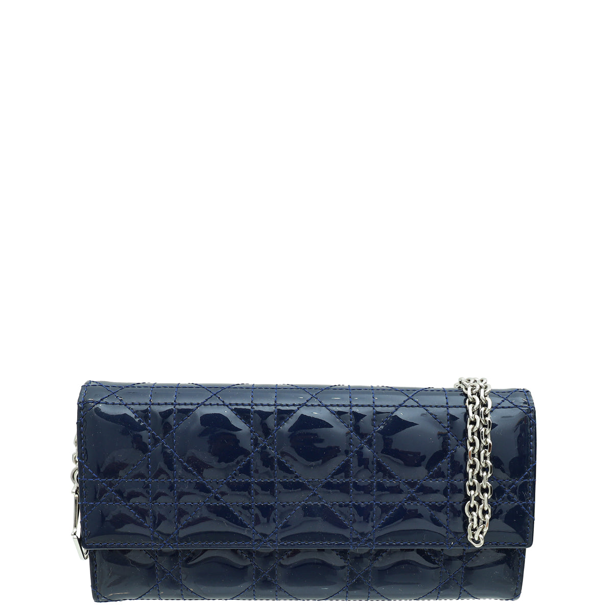 Christian Dior Dark Blue Lady Dior Wallet Chain-Christian Dior-THE CLOSET