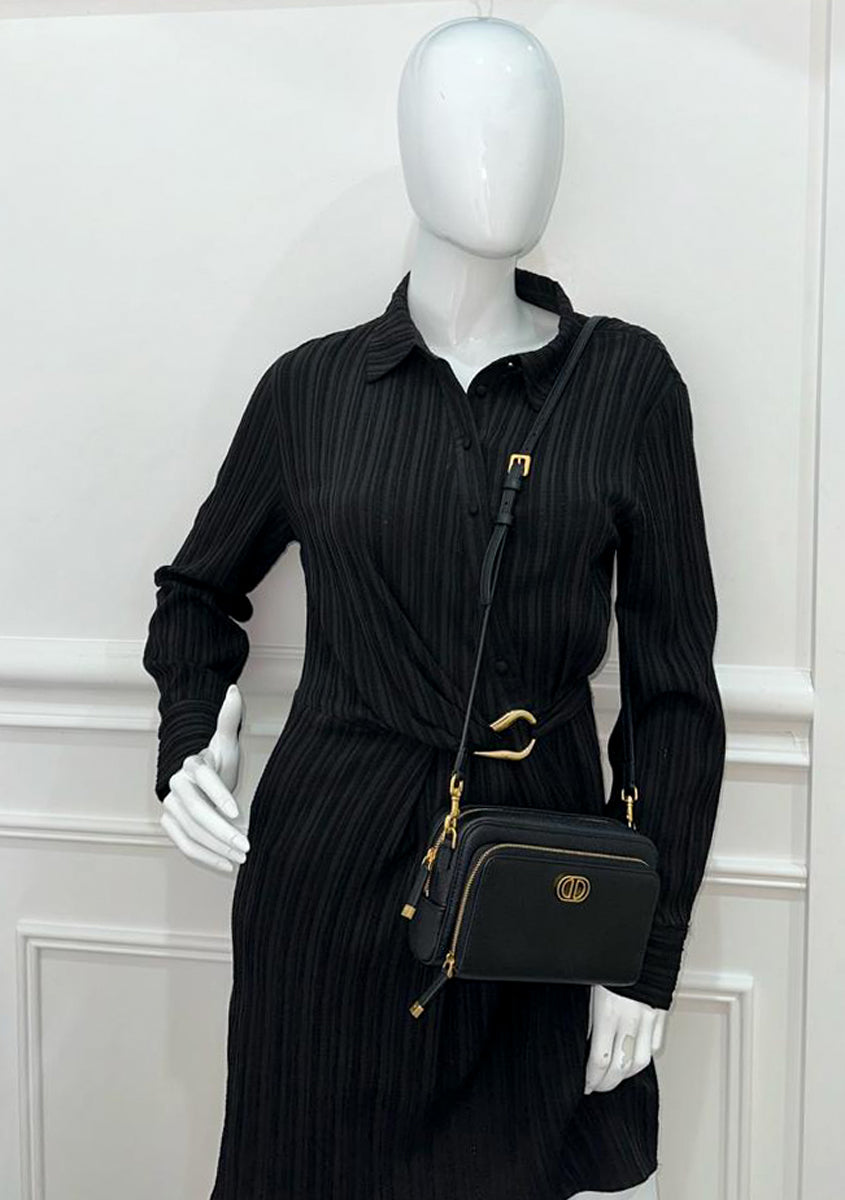 Christian Dior Black Caro Double Pouch – THE CLOSET