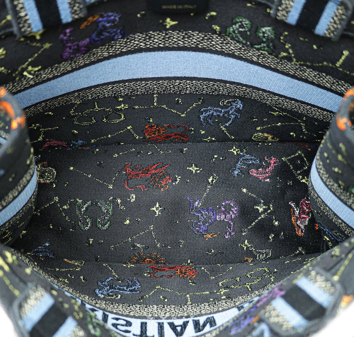 バッグ christianDior Christian Dior Black Multicolor Pixel Zodiac Embroidery Medium