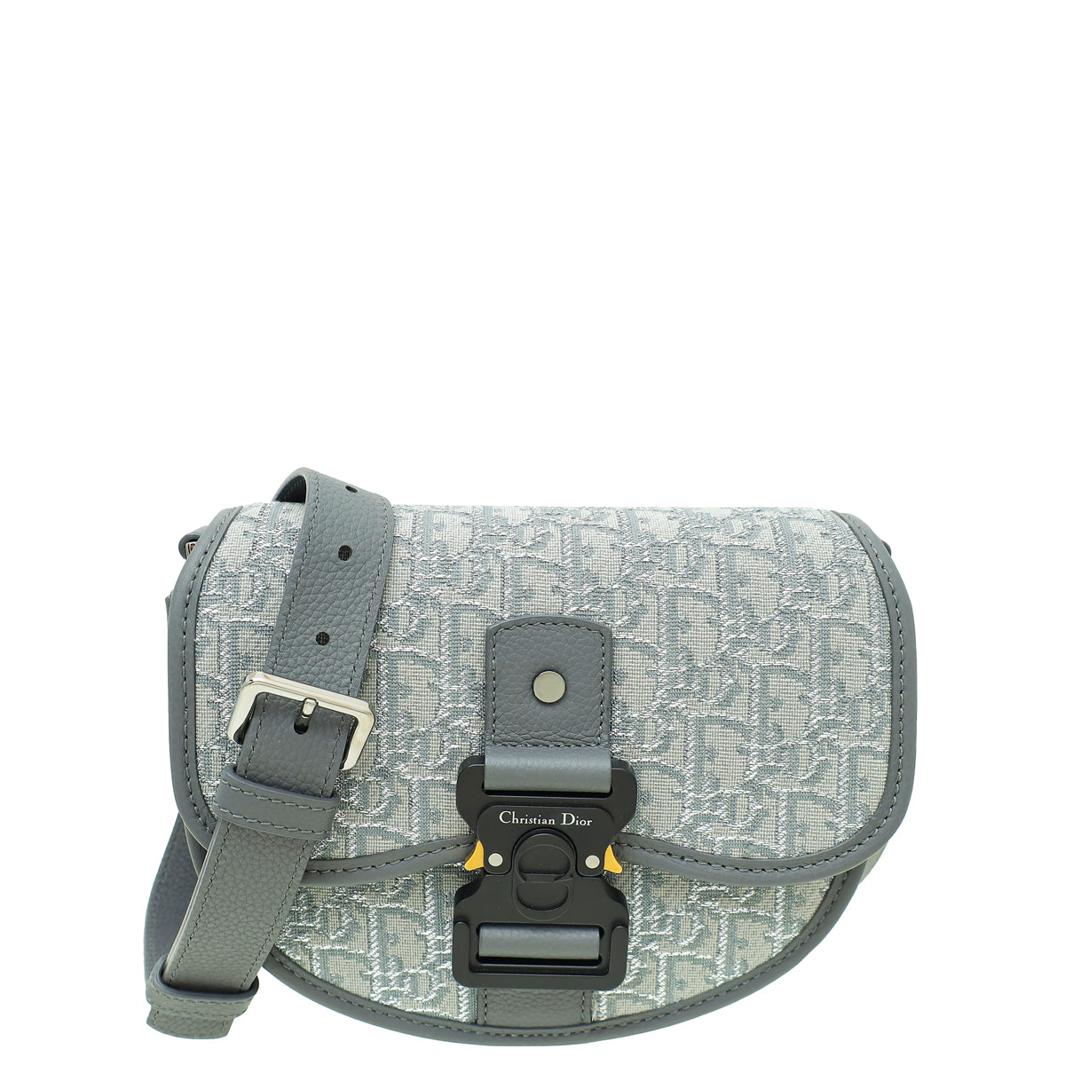 Christian Dior Metallic Grey Oblique Mini Gallop Bag-Christian Dior-THE CLOSET