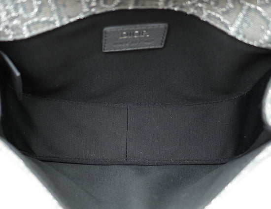 Christian Dior Metallic Grey Oblique Mini Gallop Bag