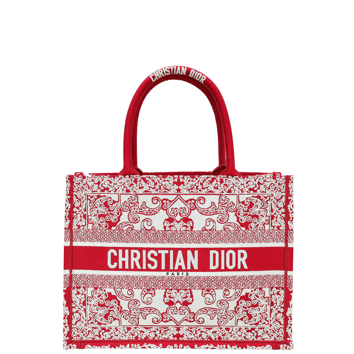 Christian Dior Bicolor Book Tote Dior Bandana Embroidery Medium Bag-Christian Dior-THE CLOSET