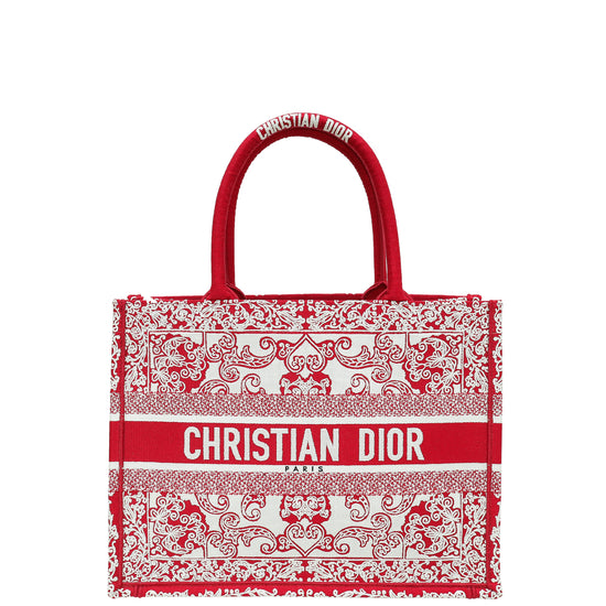 Christian Dior Bicolor Book Tote Dior Bandana Embroidery Medium Bag