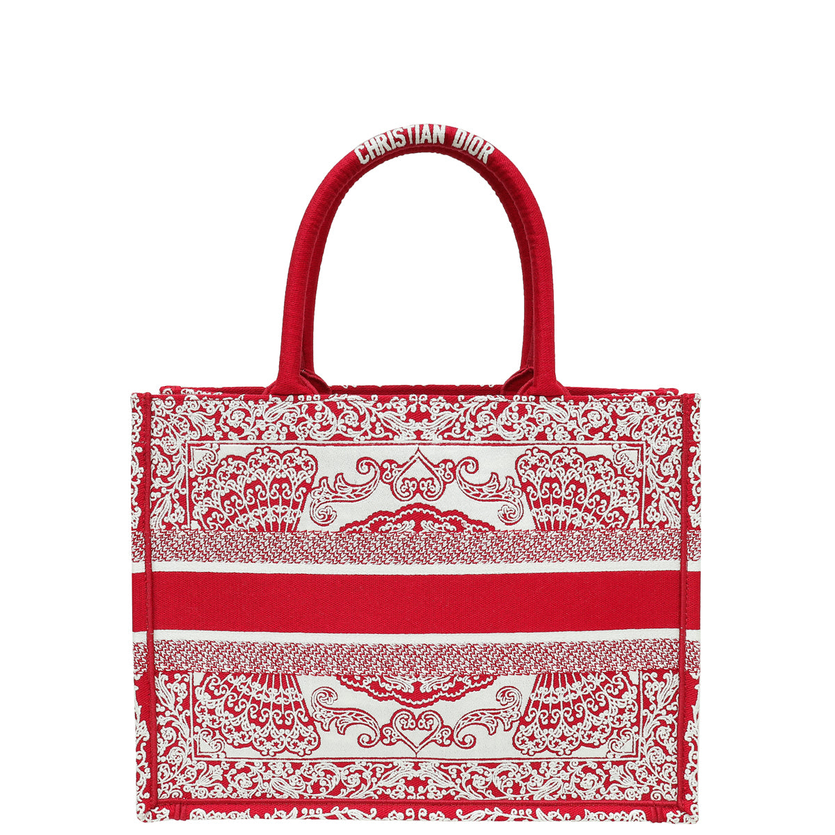 Christian Dior Bicolor Book Tote Dior Bandana Embroidery Medium Bag-Christian Dior-THE CLOSET