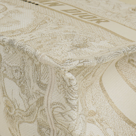 Christian Dior Bicolor Toile de Jouy Book Tote Medium Bag With MU Initials