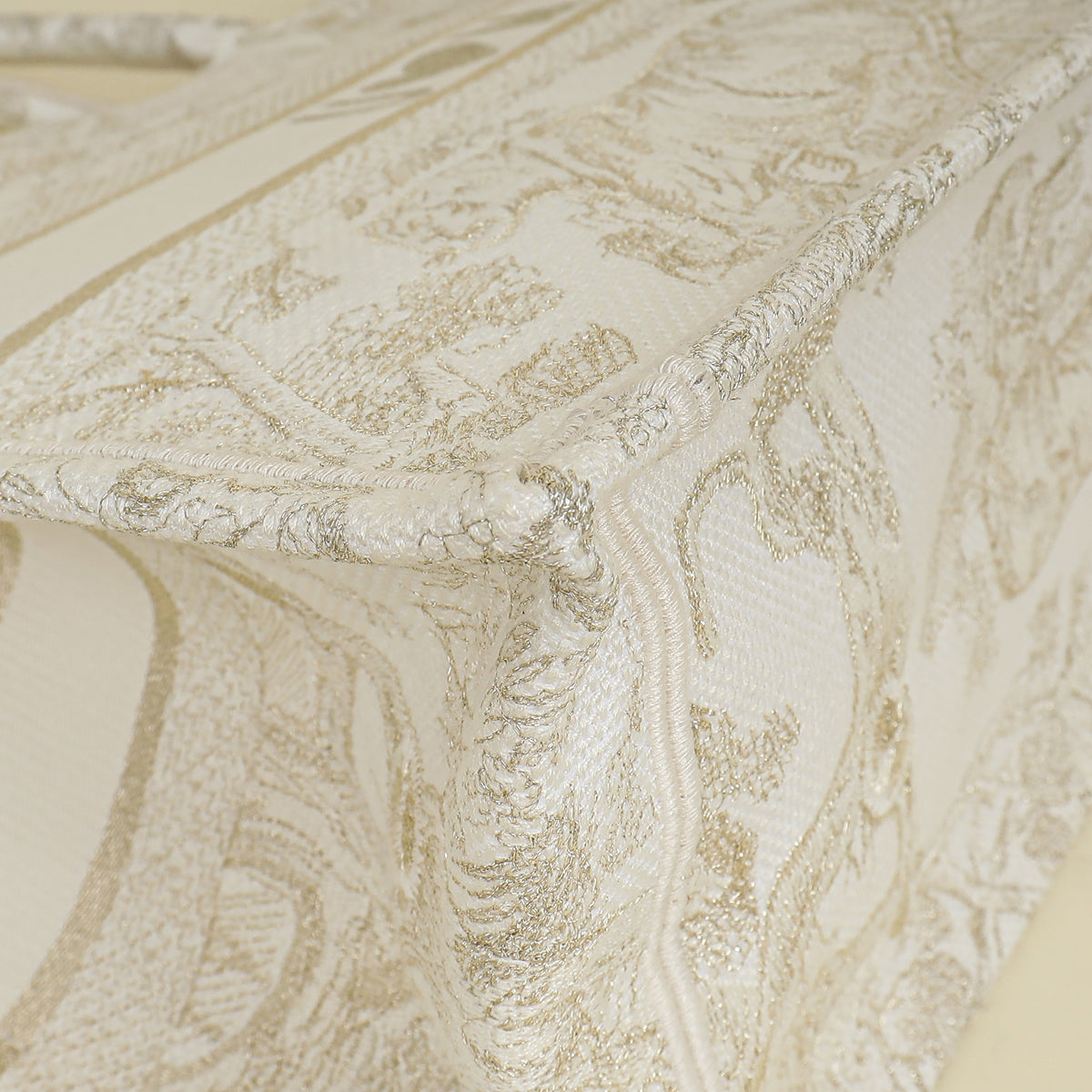 Christian Dior Bicolor Toile de Jouy Book Tote Medium Bag With MU Initials