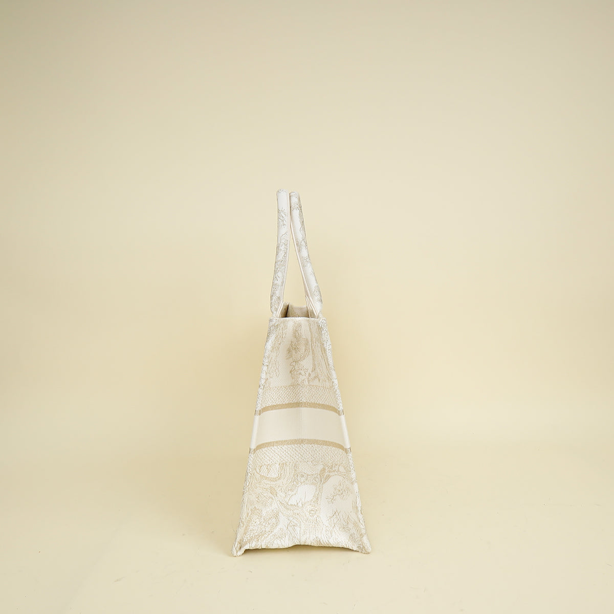 Christian Dior Bicolor Toile de Jouy Book Tote Medium Bag With MU Initials