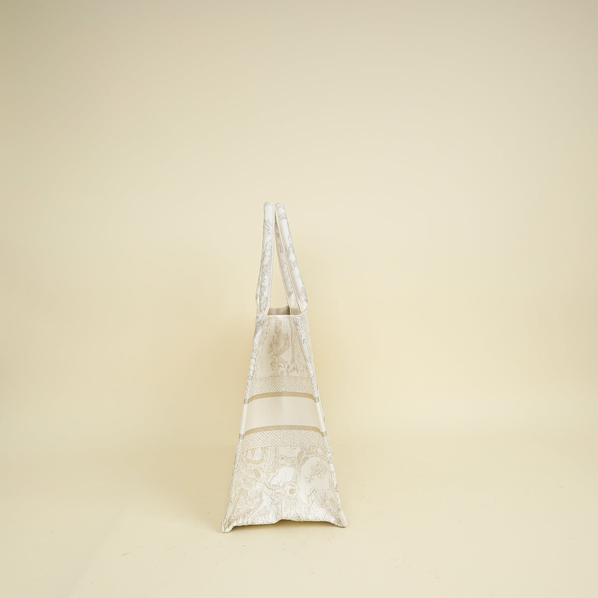 Christian Dior Bicolor Toile de Jouy Book Tote Medium Bag With MU Initials