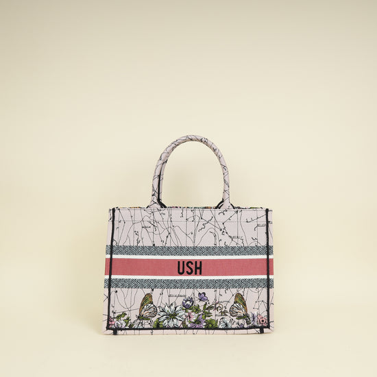 Christian Dior Multicolor Constellation Embroidery Book Tote Medium Bag w/USH Initials