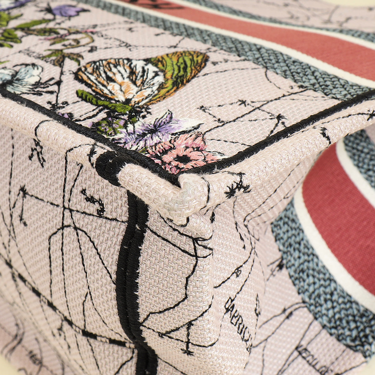 Christian Dior Multicolor Constellation Embroidery Book Tote Medium Bag w/USH Initials