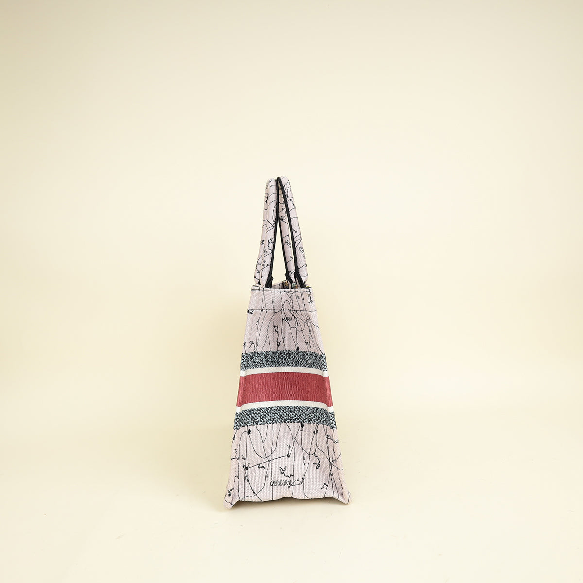 Christian Dior Multicolor Constellation Embroidery Book Tote Medium Bag w/USH Initials