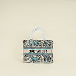 Christian Dior Bicolor Toile De Jouy Sauvage Book Tote Medium Bag