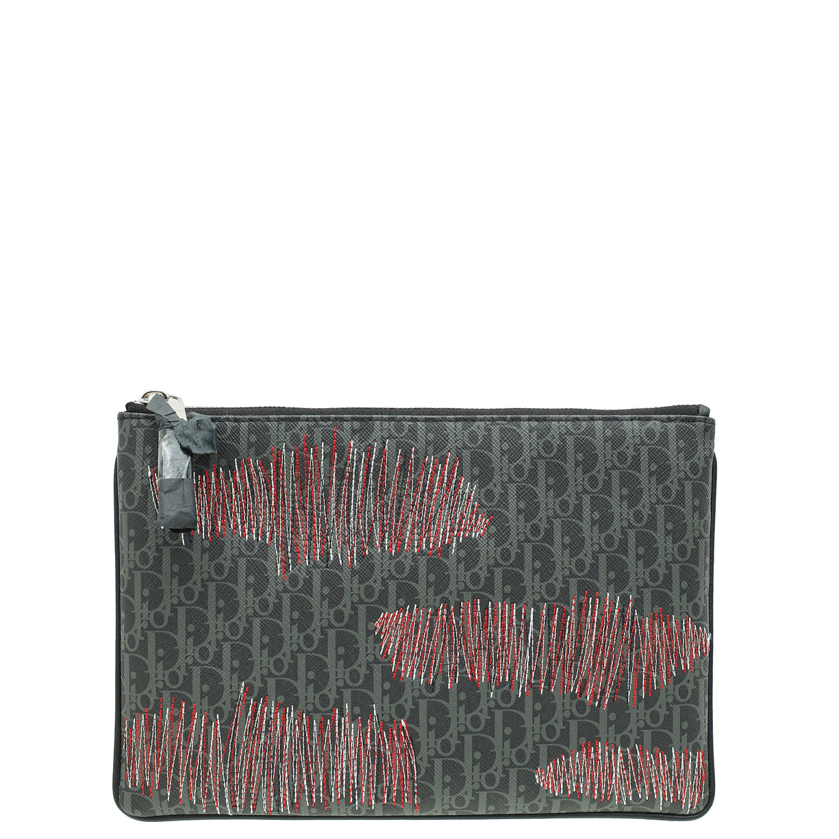 Christian Dior Dark Grey Oblique Zip Pouch-Christian Dior-THE CLOSET
