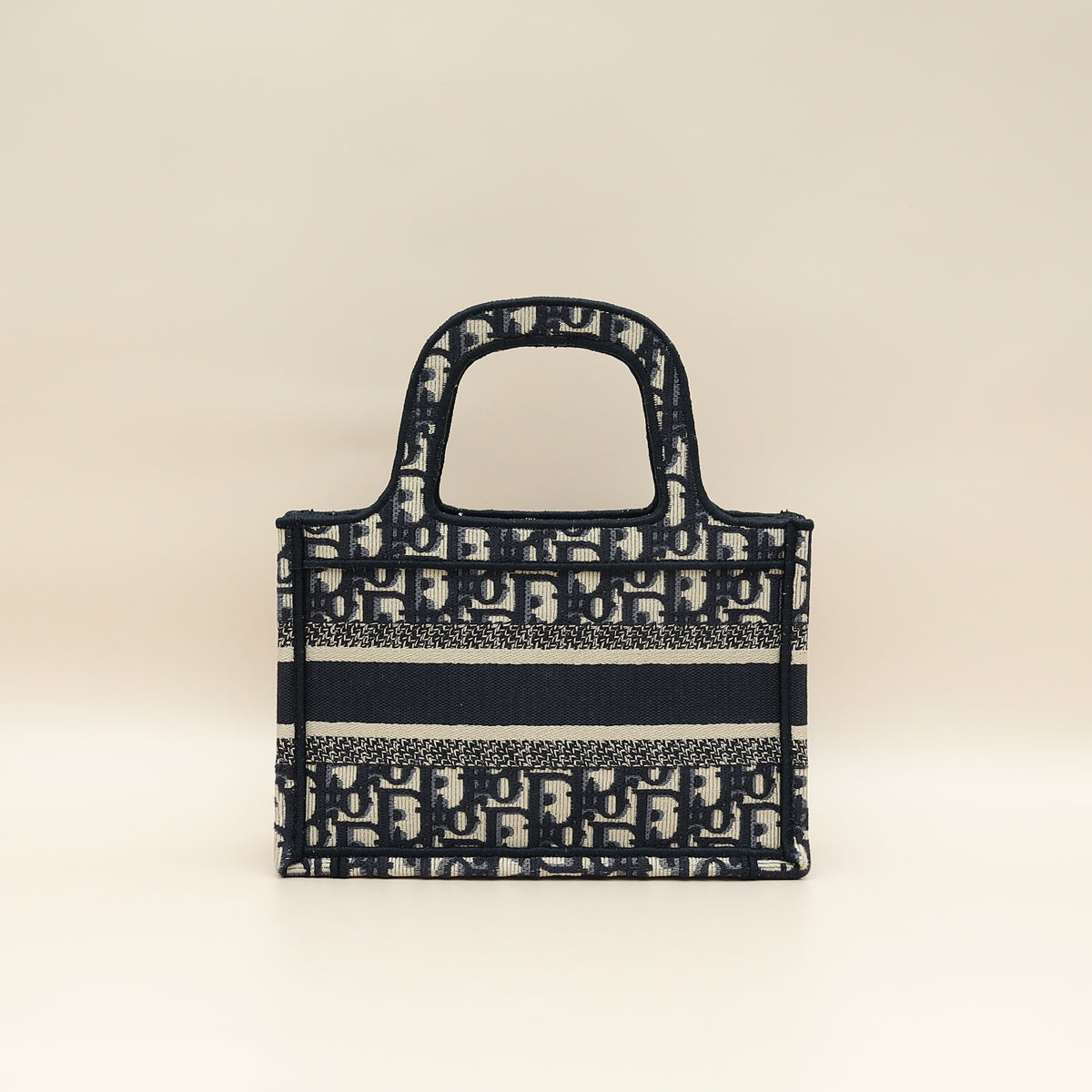 Christian Dior Navy Blue Oblique Book Tote Mini Bag
