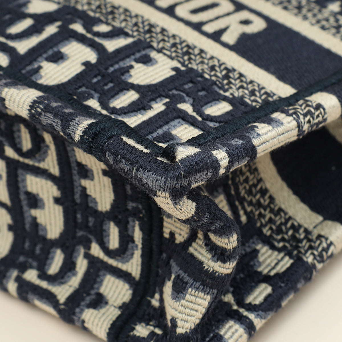 Christian Dior Navy Blue Oblique Book Tote Mini Bag