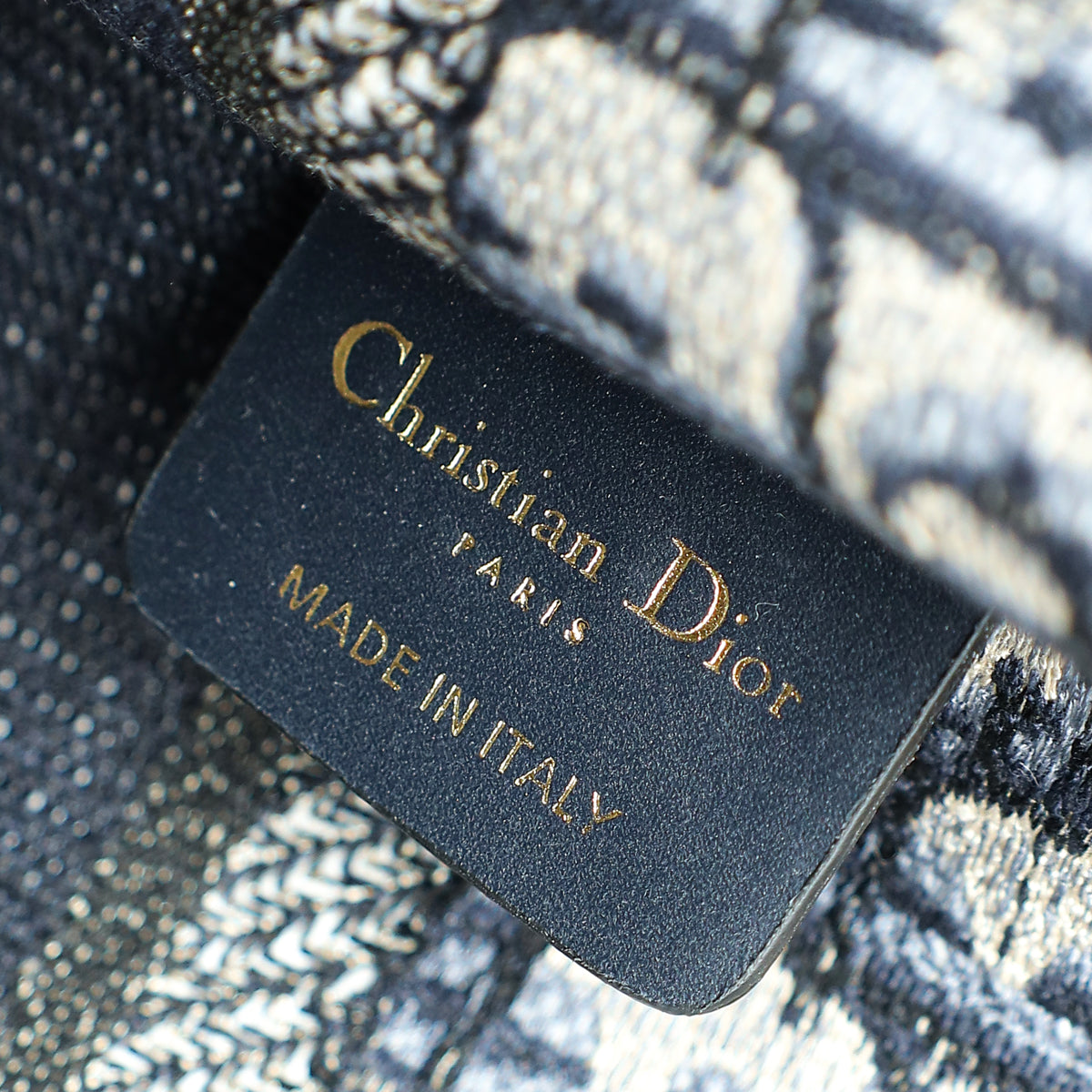 Christian Dior Navy Blue Oblique Book Tote Mini Bag